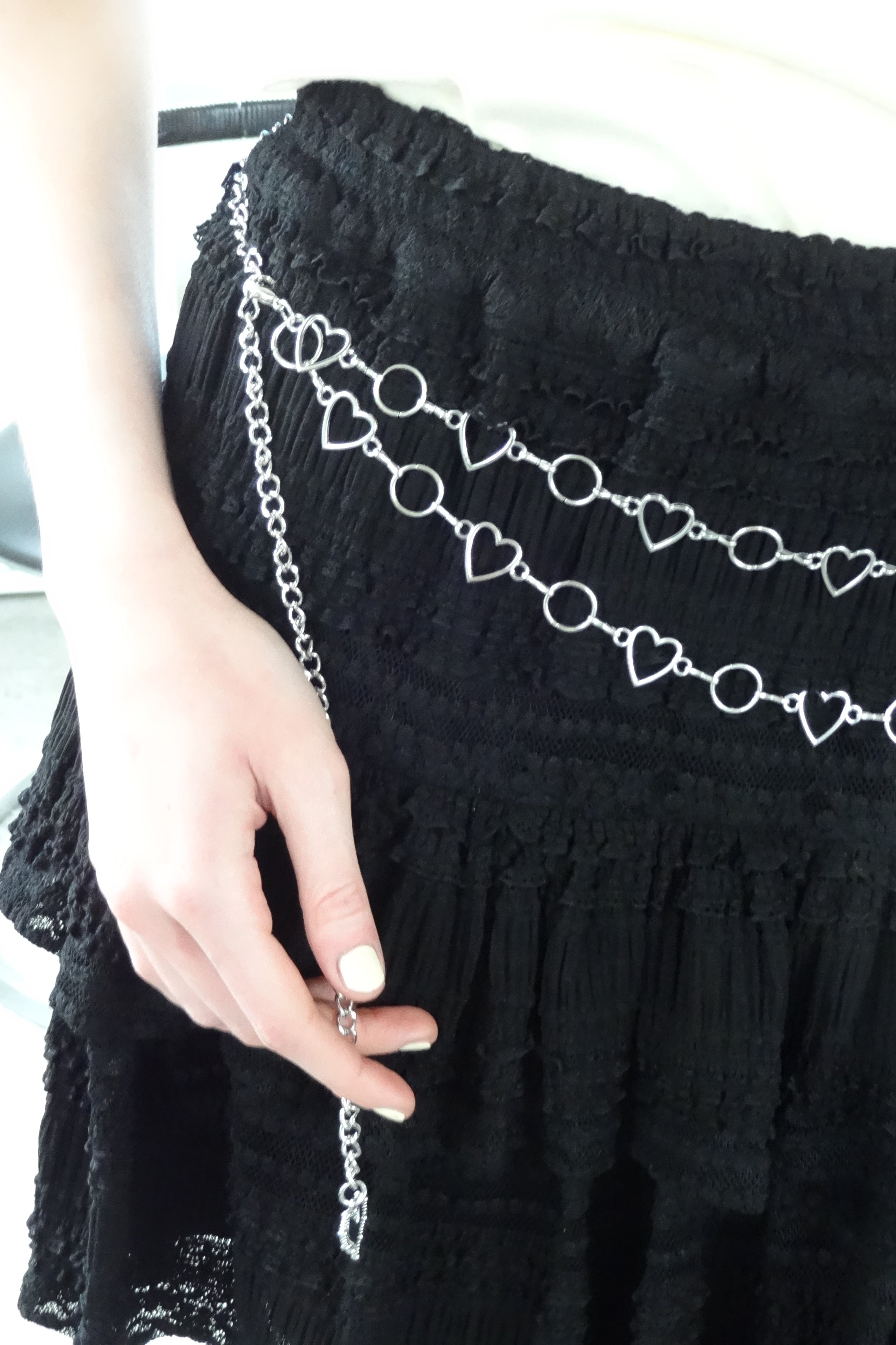 lace tiered frill mini skirt