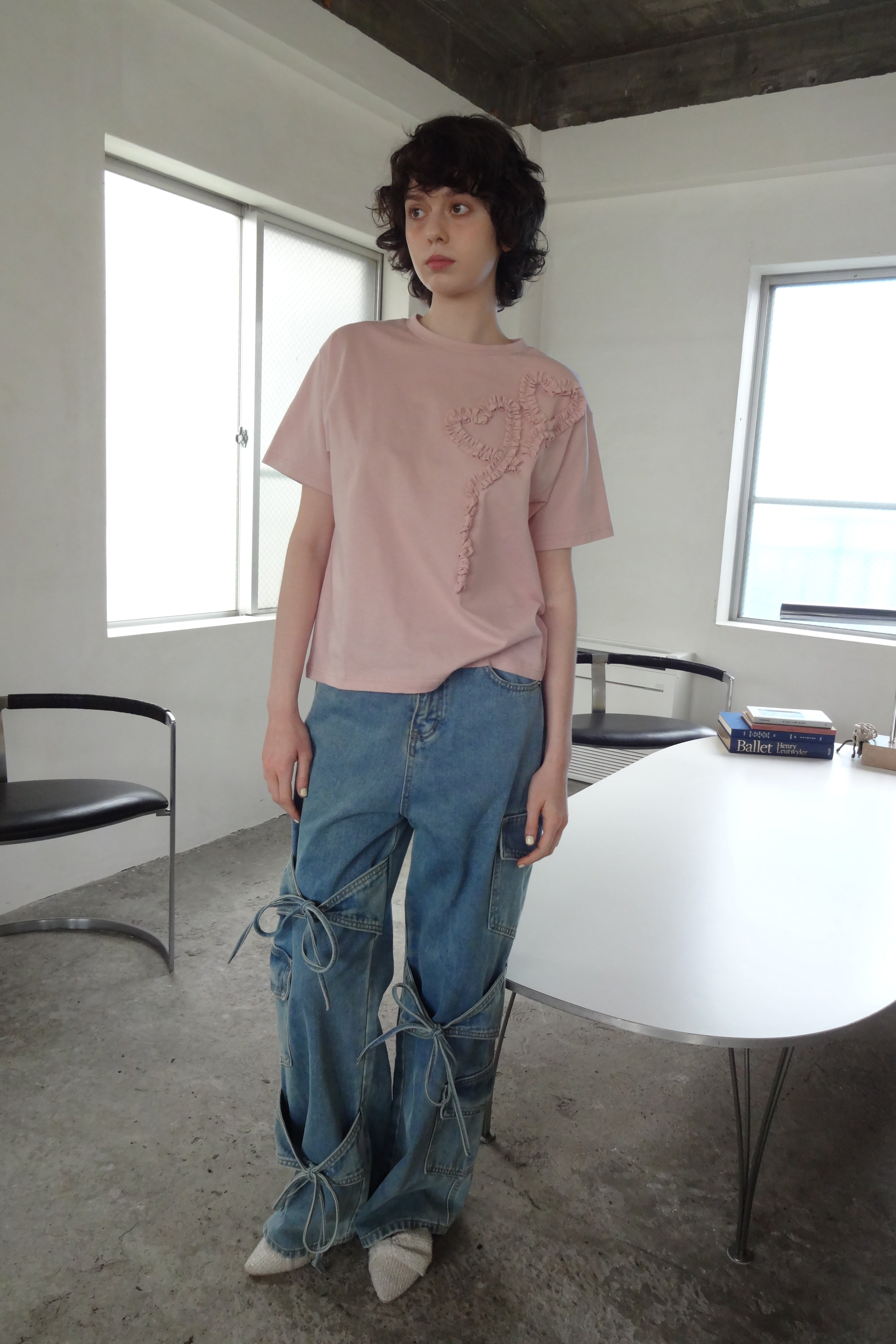 heart frill T-shirt