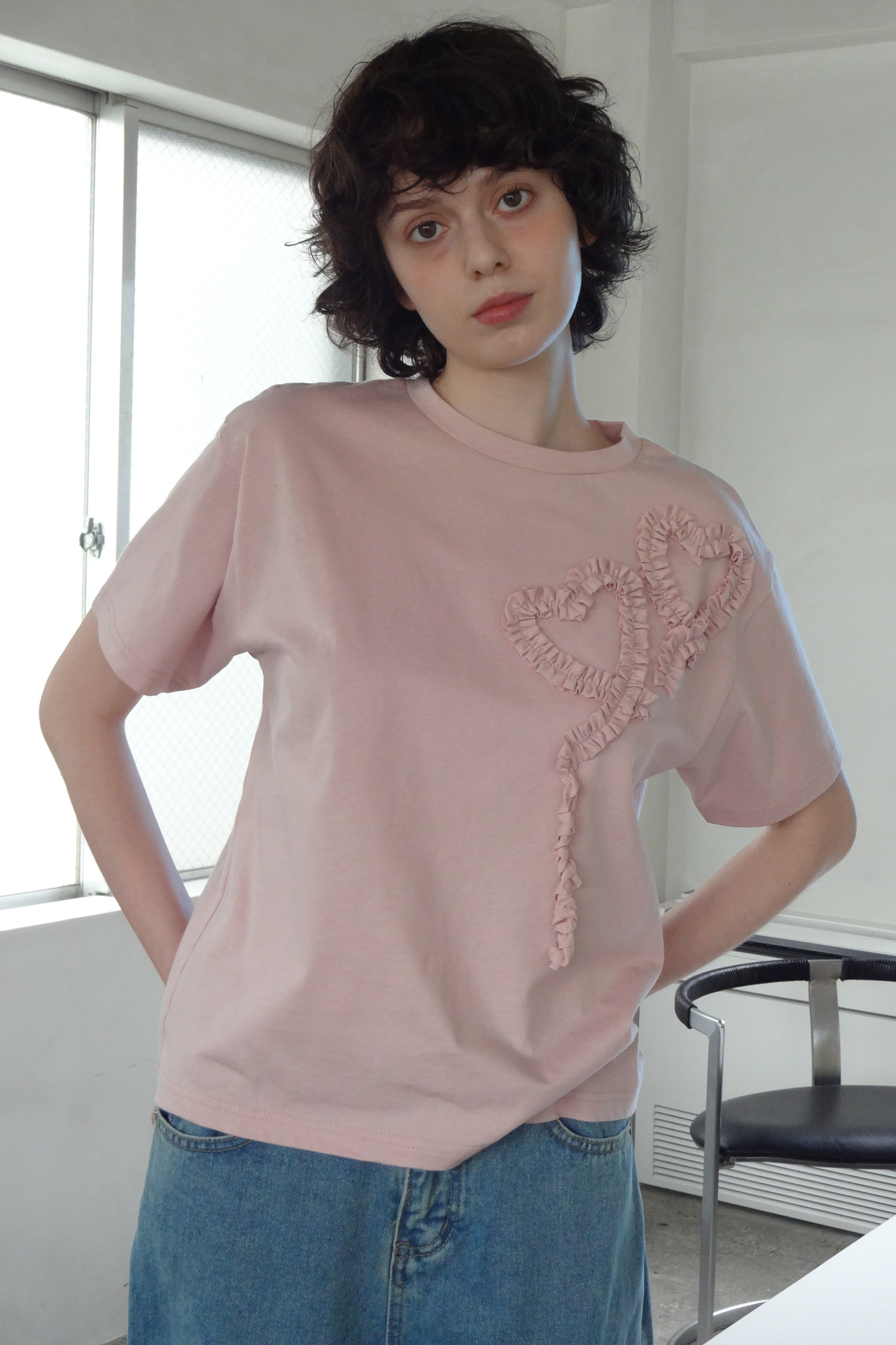 heart frill T-shirt