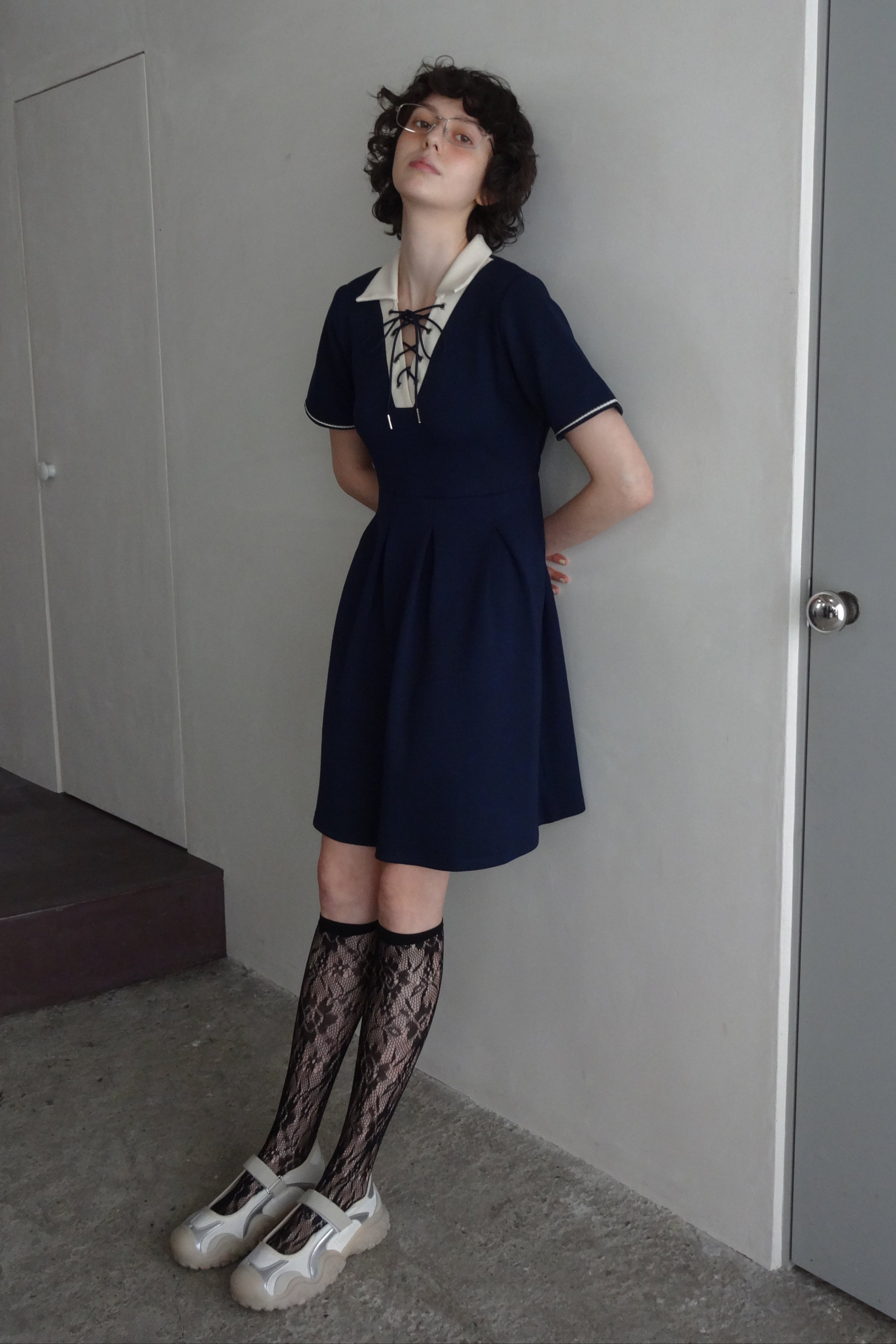 lace up polo onepiece