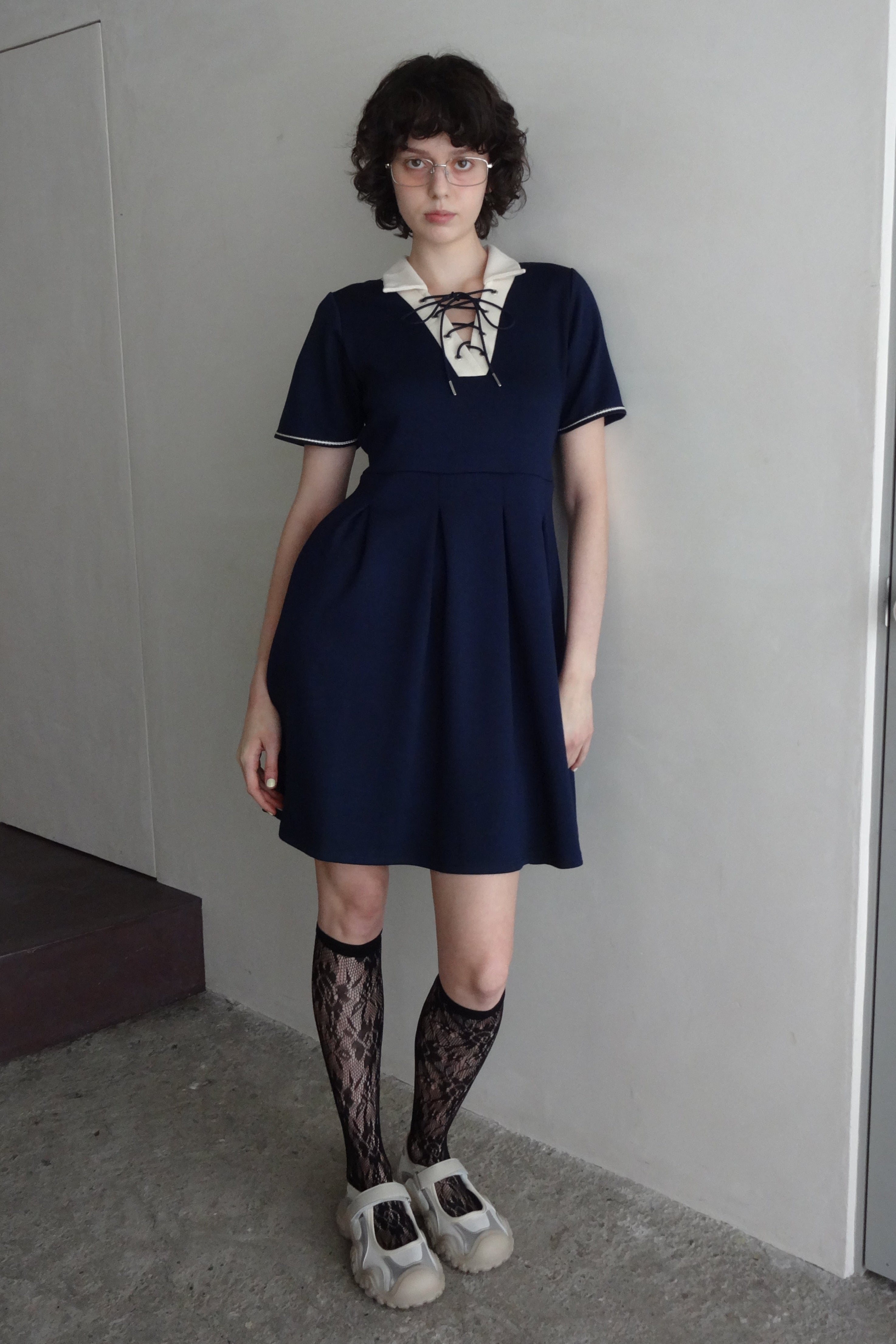 lace up polo onepiece