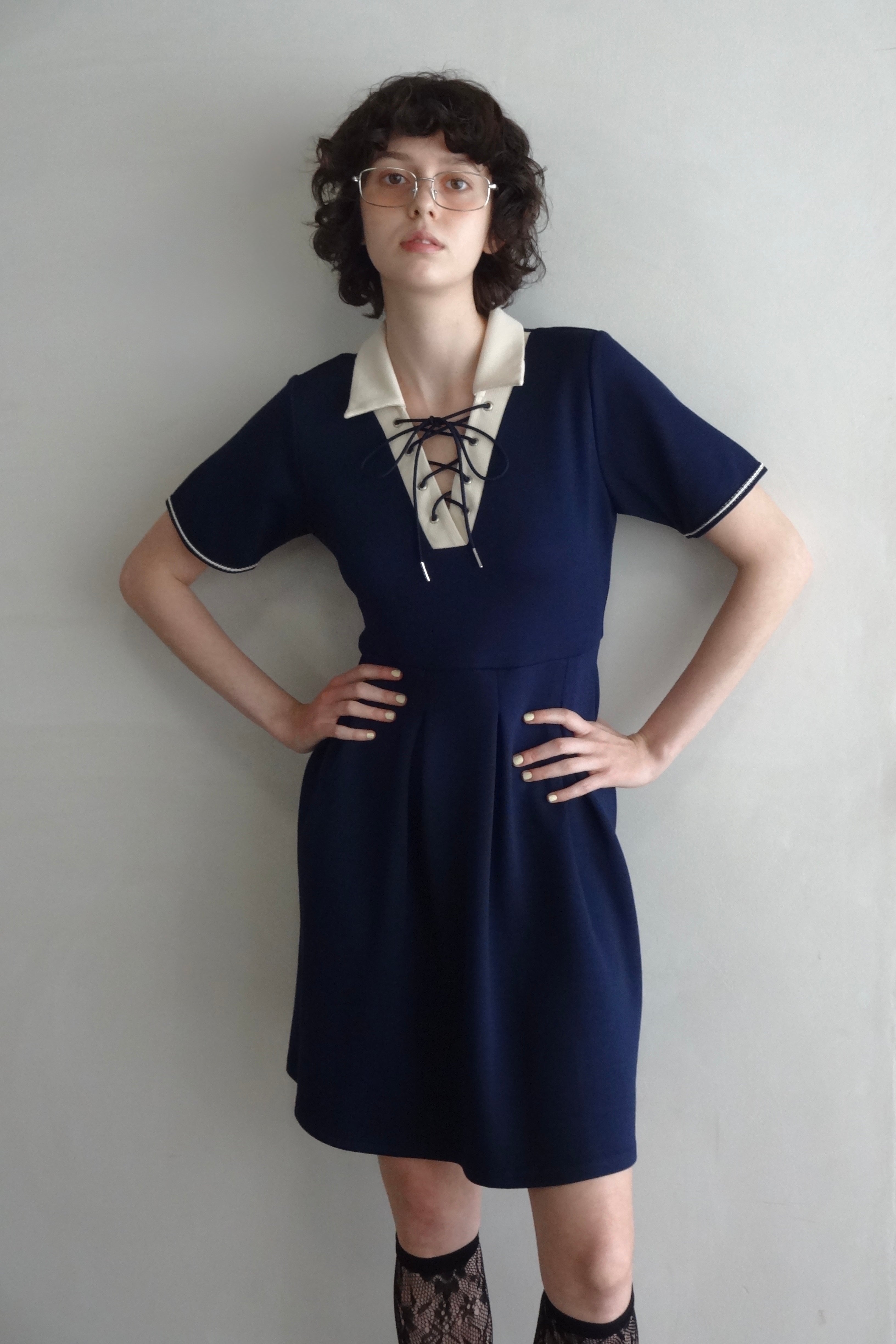 lace up polo onepiece