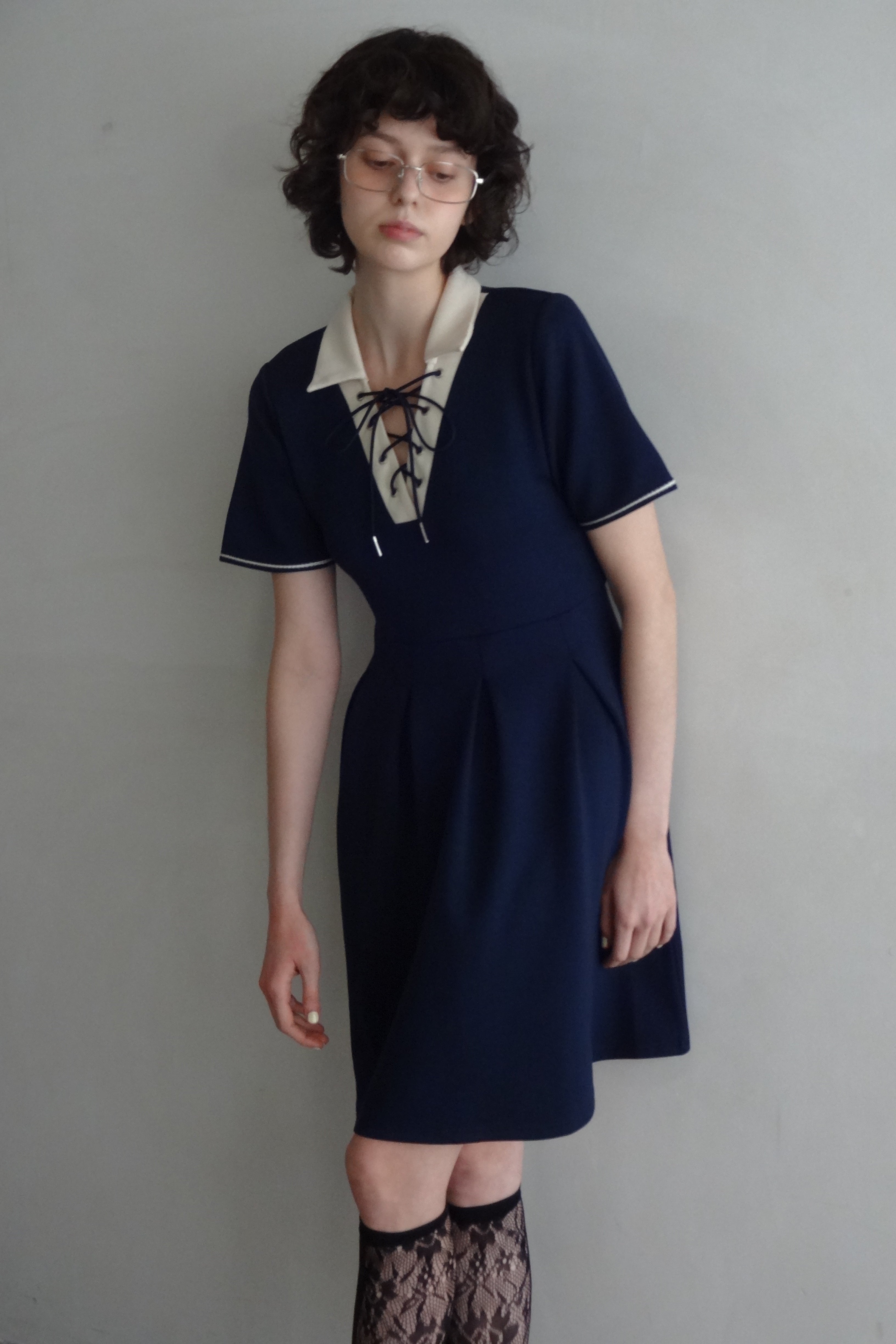 lace up polo onepiece