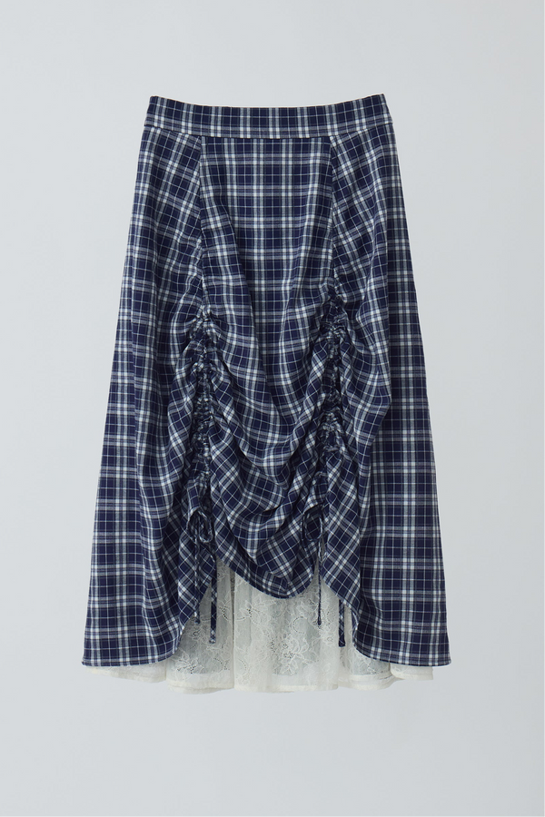 lace layered drawstring skirt