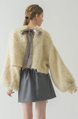 back ribbon mohair knit