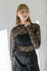 tulle lace sheer tops