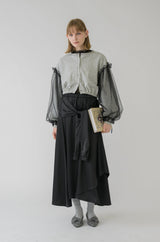 waist sleeve satin skirt