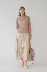 waist sleeve satin skirt