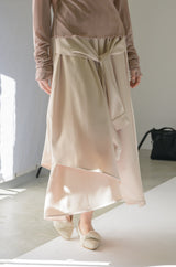 waist sleeve satin skirt