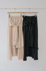 waist sleeve satin skirt