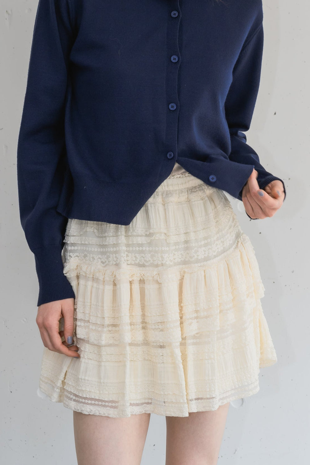 lace tiered frill mini skirt – idem