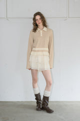 border frill polo shirt