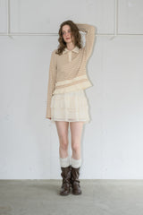 border frill polo shirt