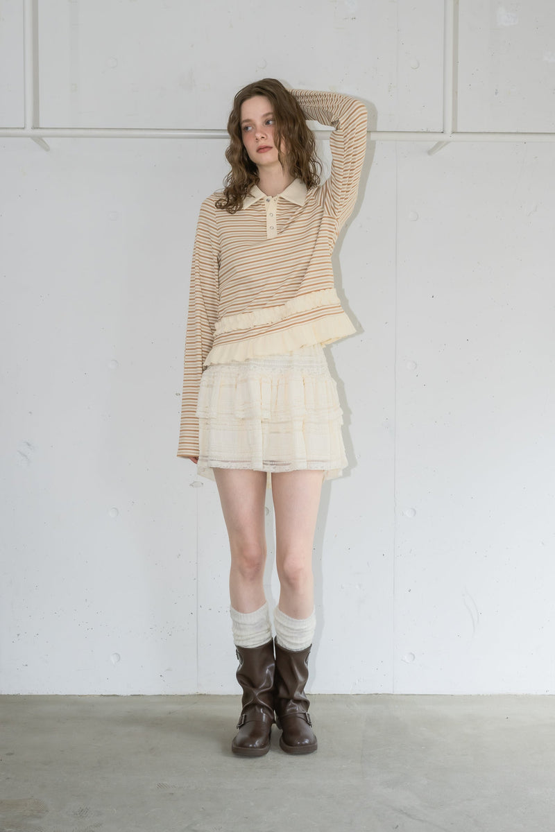border frill polo shirt