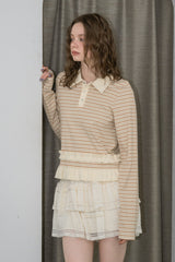 border frill polo shirt