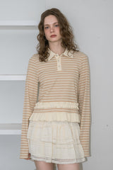 border frill polo shirt