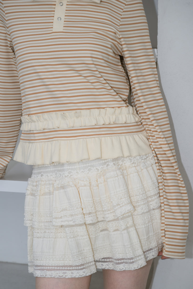 border frill polo shirt