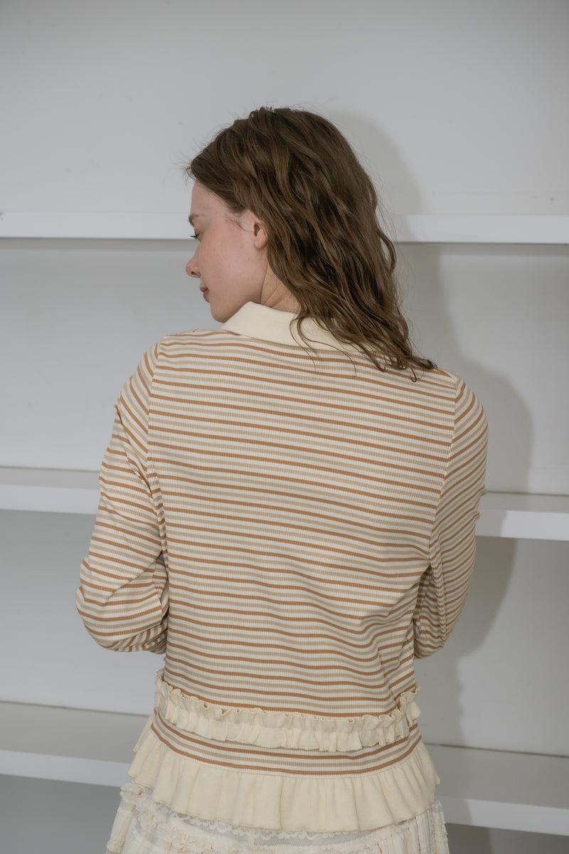 border frill polo shirt