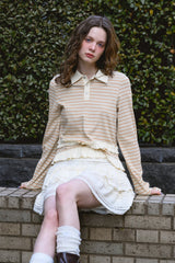 border frill polo shirt