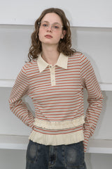 border frill polo shirt