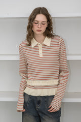 border frill polo shirt
