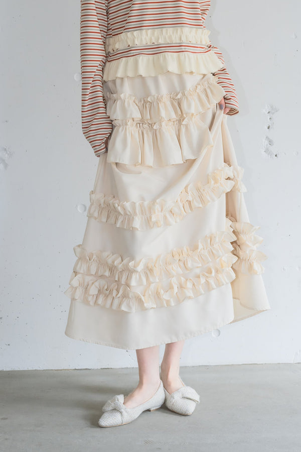 whip frill volume skirt