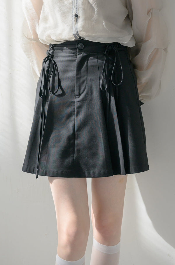 2way ribbon belt mini skirt