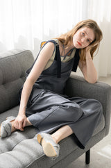 side ribbon overalls