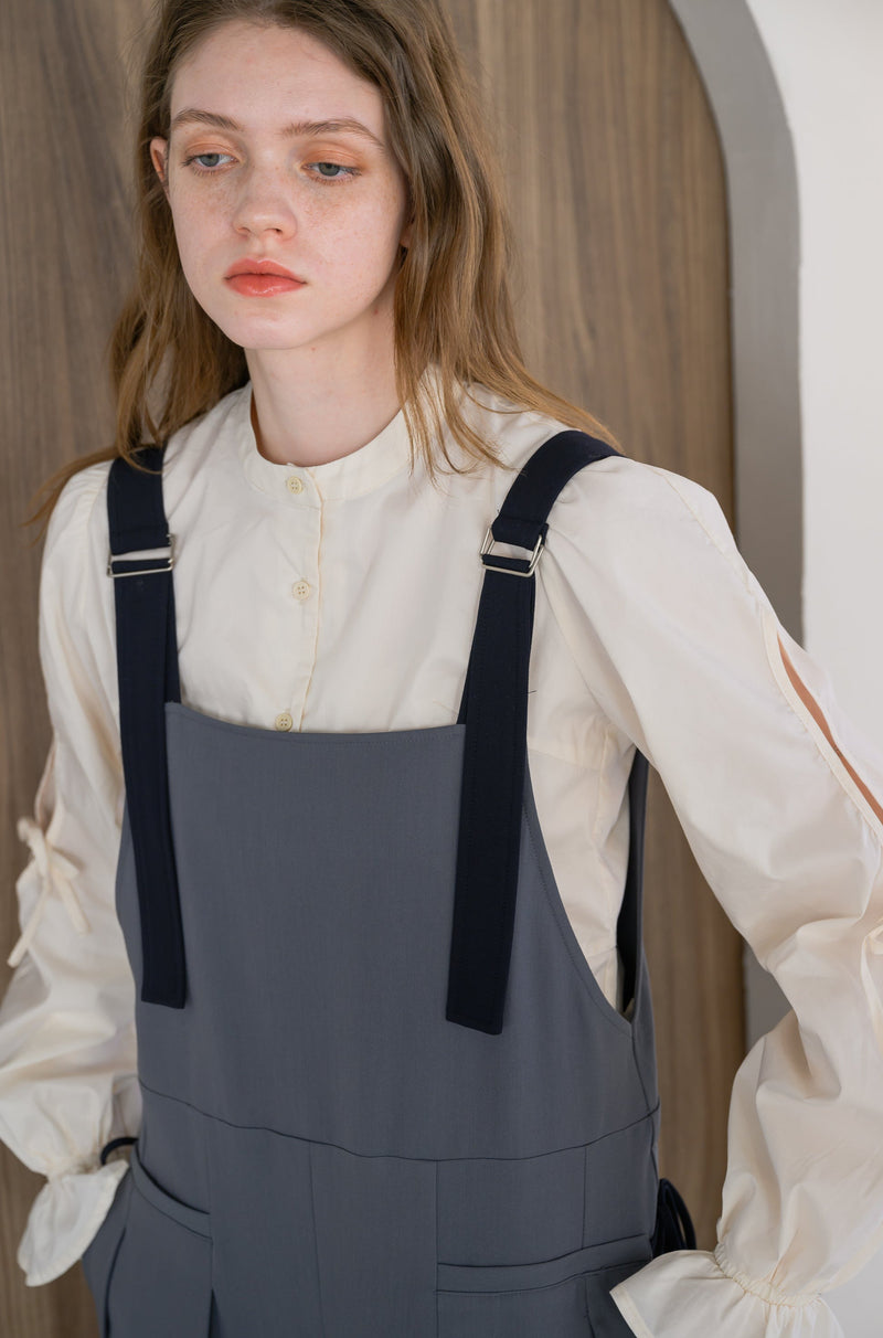 side ribbon overalls