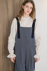 side ribbon overalls