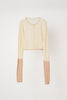 bicolor sheer knit cardigan