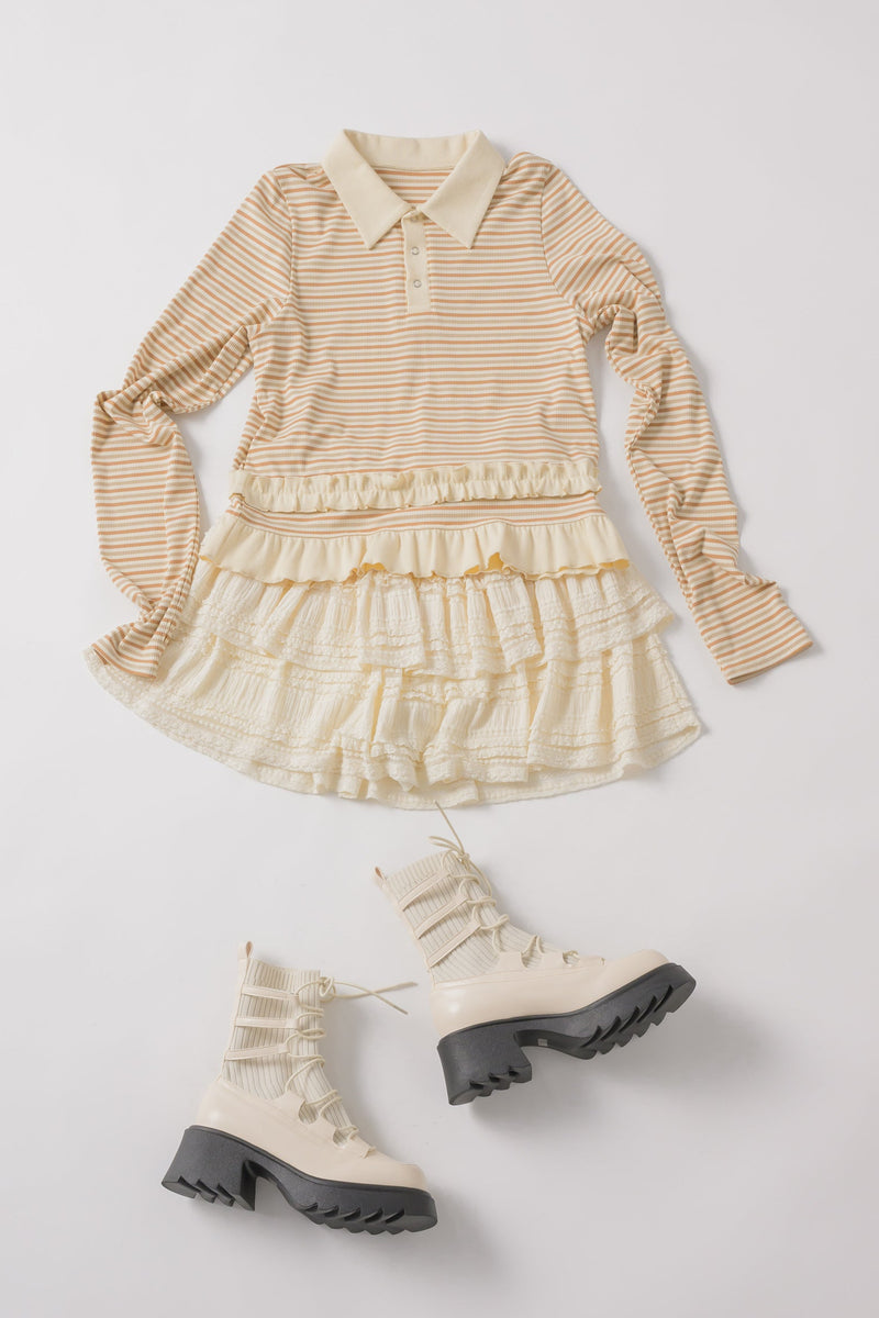 lace tiered frill mini skirt