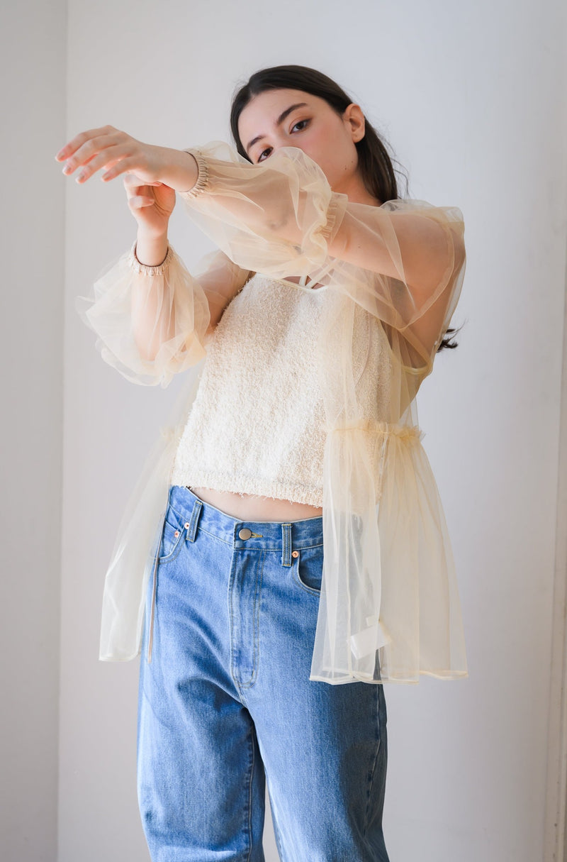tulle frill blouse