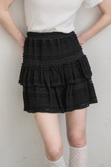 lace tiered frill mini skirt