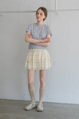 lace tiered frill mini skirt