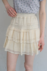 lace tiered frill mini skirt