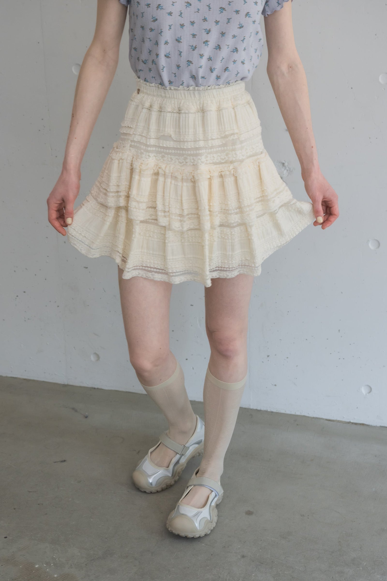 lace tiered frill mini skirt – idem
