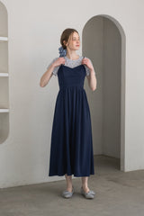 tulle ribbon sweat cami onepiece