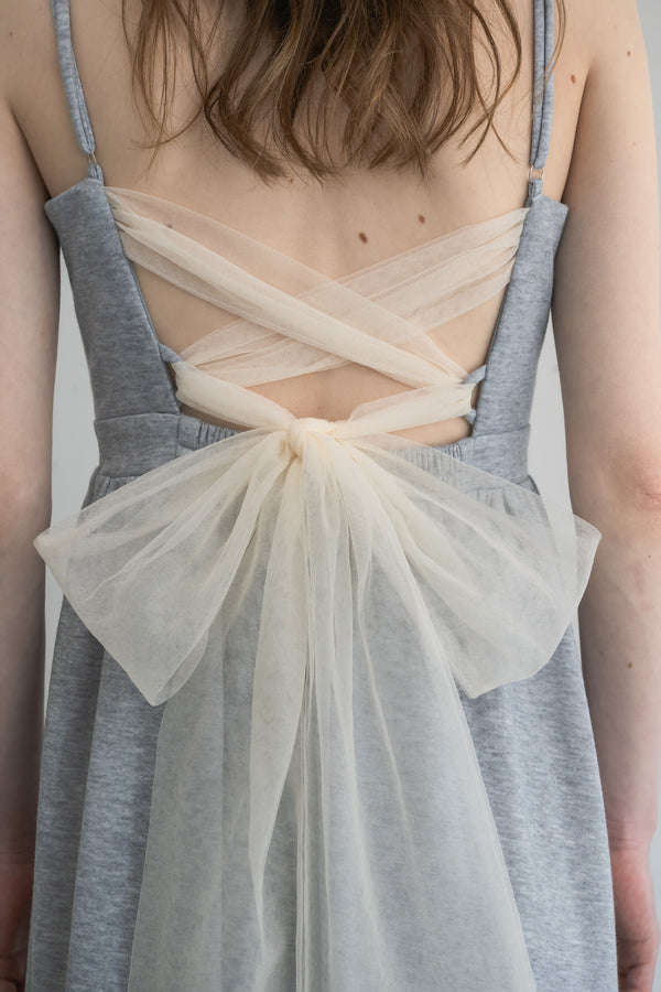 tulle ribbon sweat cami onepiece