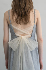 tulle ribbon sweat cami onepiece