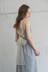 tulle ribbon sweat cami onepiece