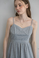 tulle ribbon sweat cami onepiece