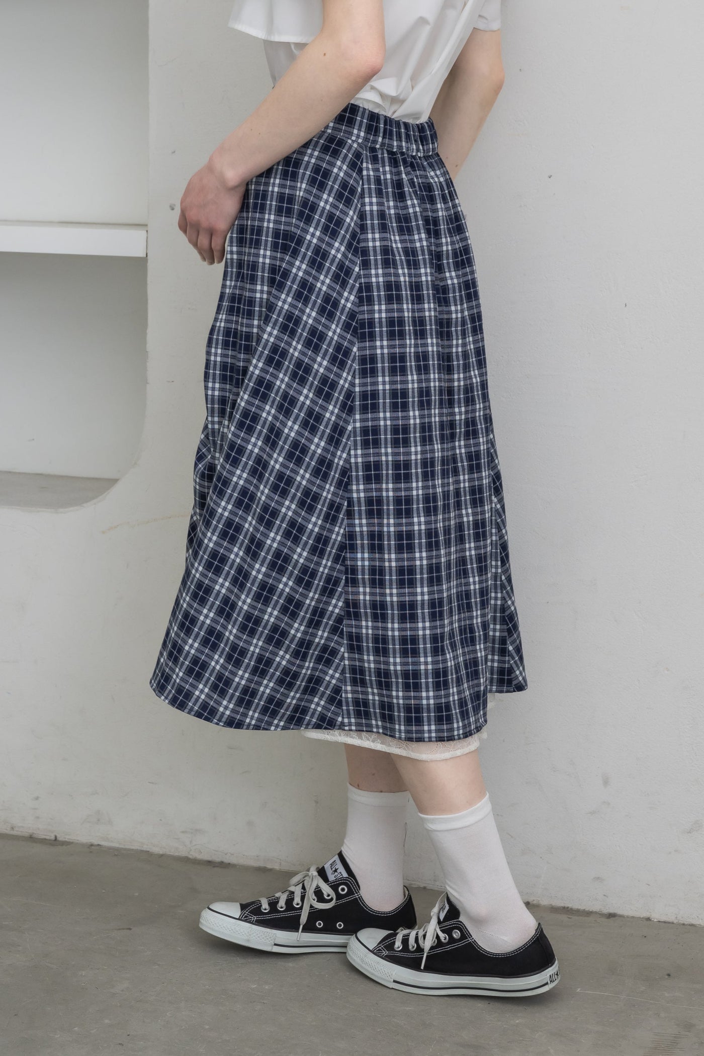 lace layered drawstring skirt – idem