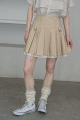 layered pleats mini skirt