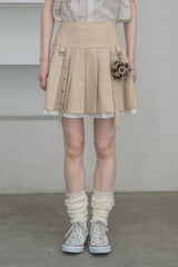 layered pleats mini skirt