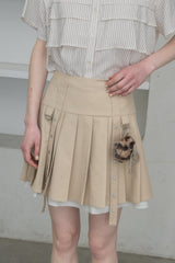 layered pleats mini skirt