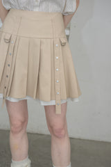 layered pleats mini skirt