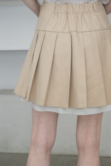 layered pleats mini skirt