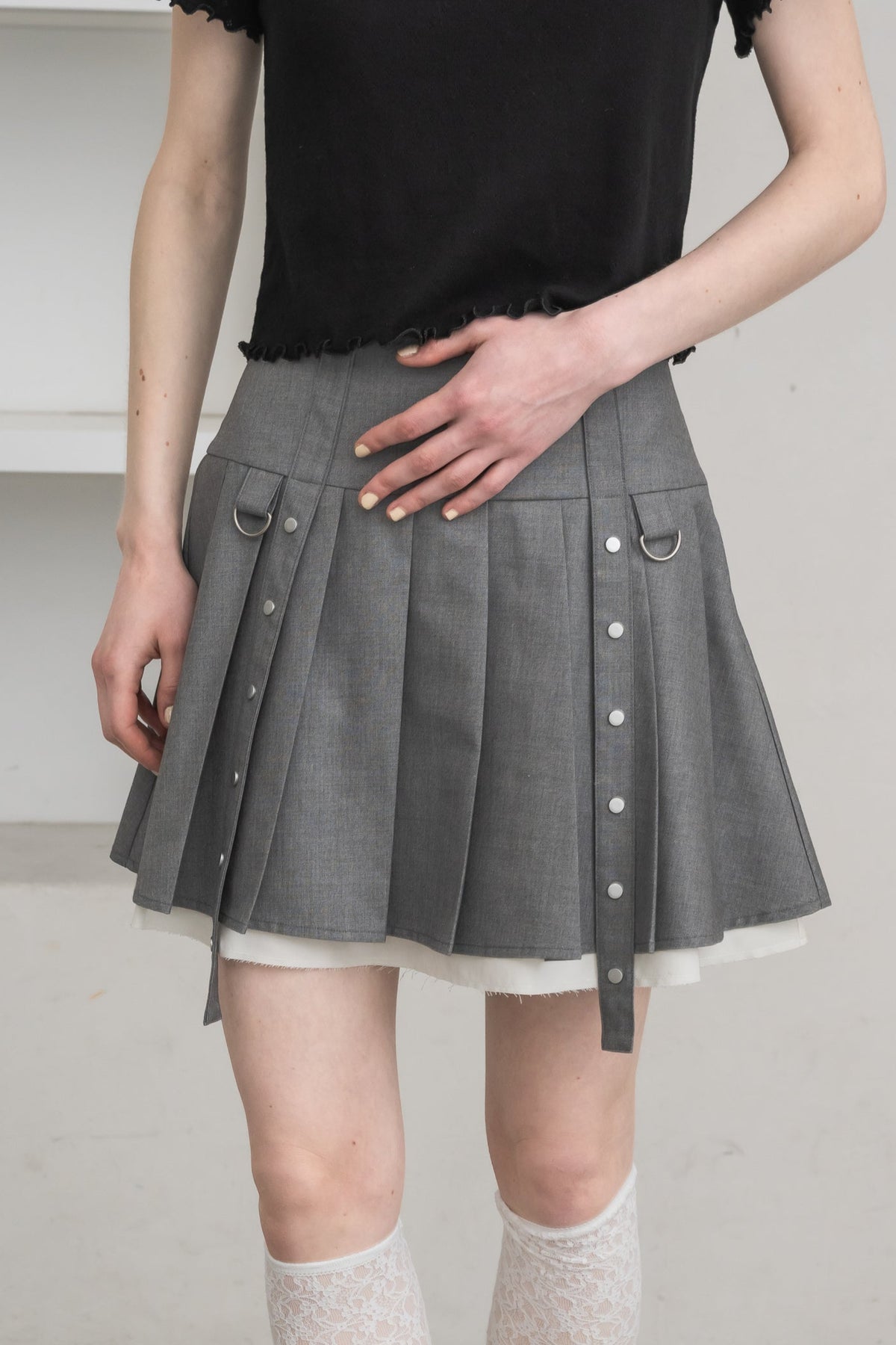 スカート epine middle 2way ribbon pleats skirt epine middle 2way ribbon pleats skirt