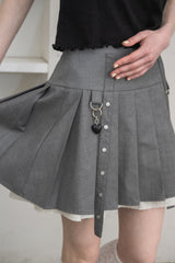 layered pleats mini skirt